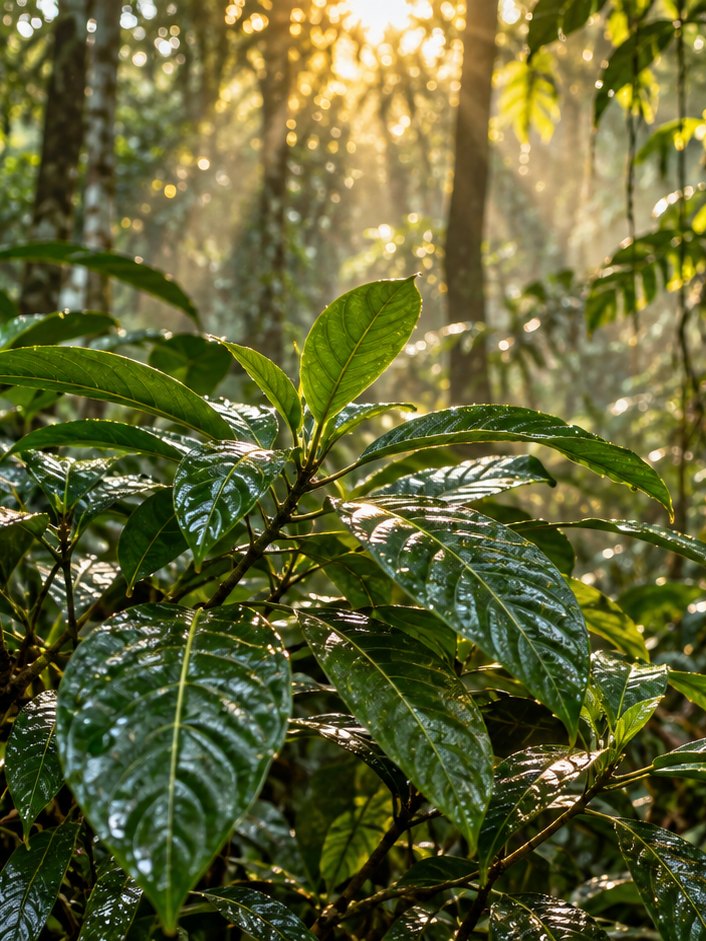 Folha de Psychotria viridis, a chacrona